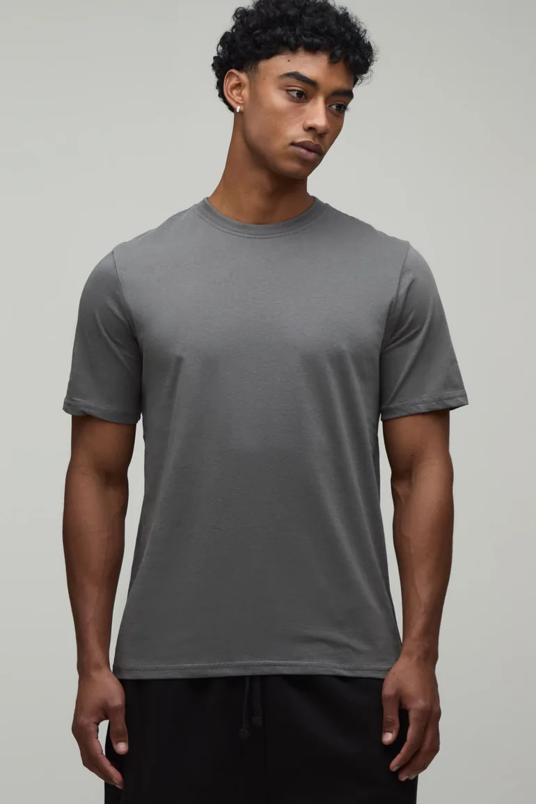 Charcoal Regular French Rivera Embroidered T-Shirt - charcoal