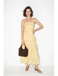 LUCCI Floral Chiffon Maxi Dress - 1