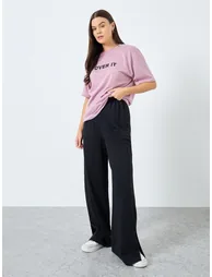 High Rise Side Slit Hem Jogger