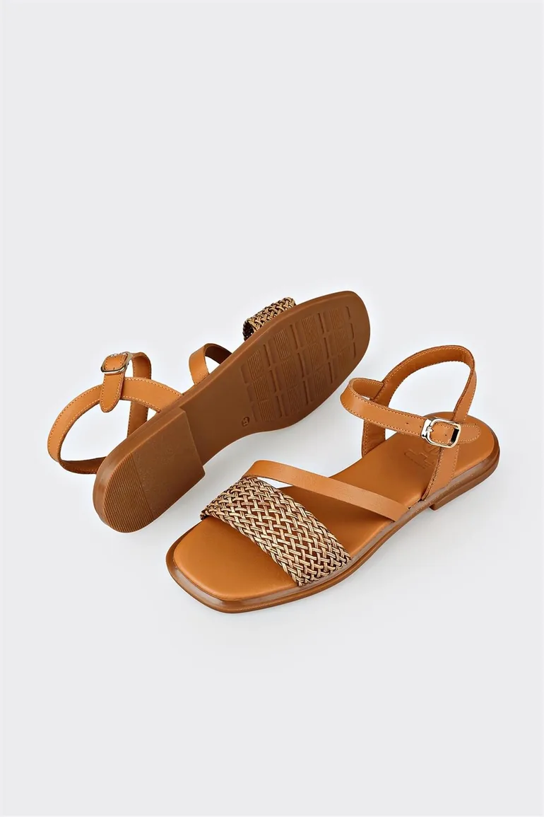 Tan Women's Flat Sandals - 2