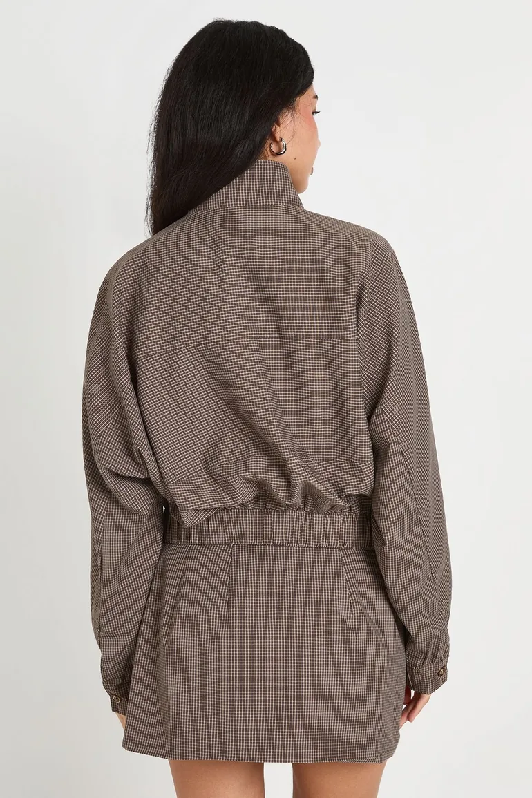 Check Mini Skirt - chocolate - 2