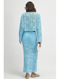 Blue Crochet Maxi Skirt - 3