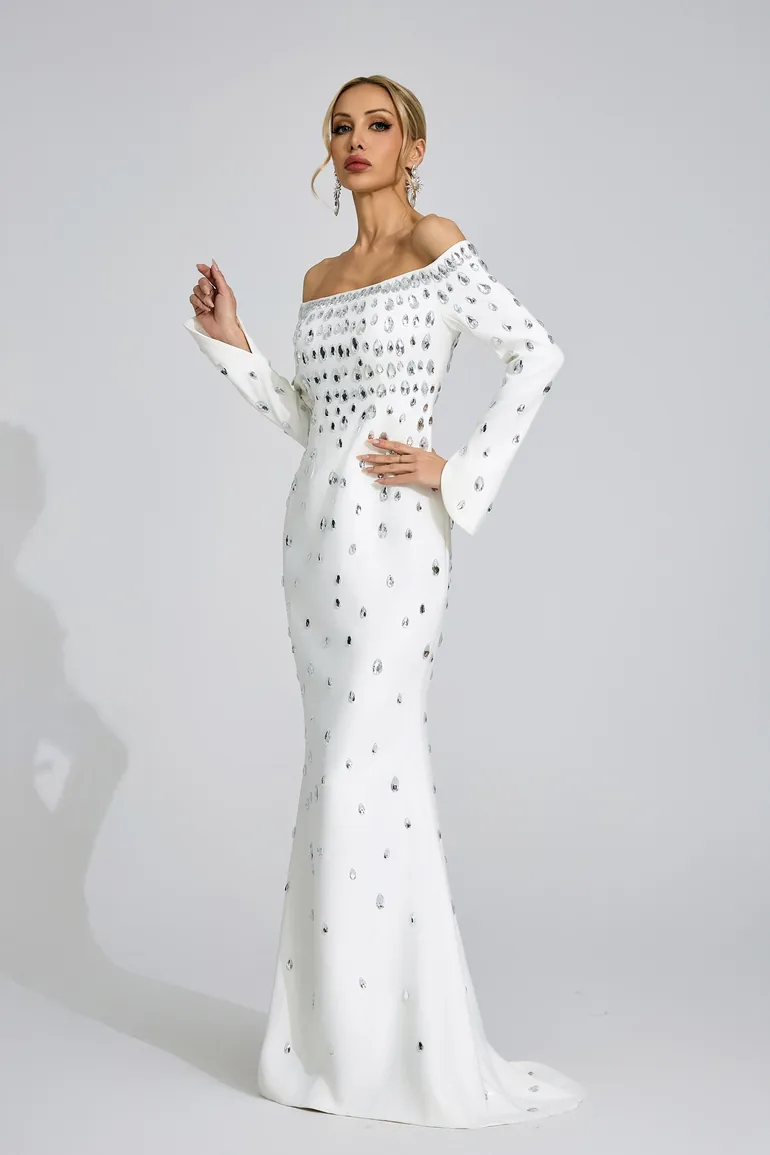 Glesni White Diamond Maxi Dress - 2