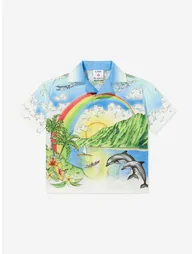 Casablanca Boys Aloha Cotton Shirt in Multicolour