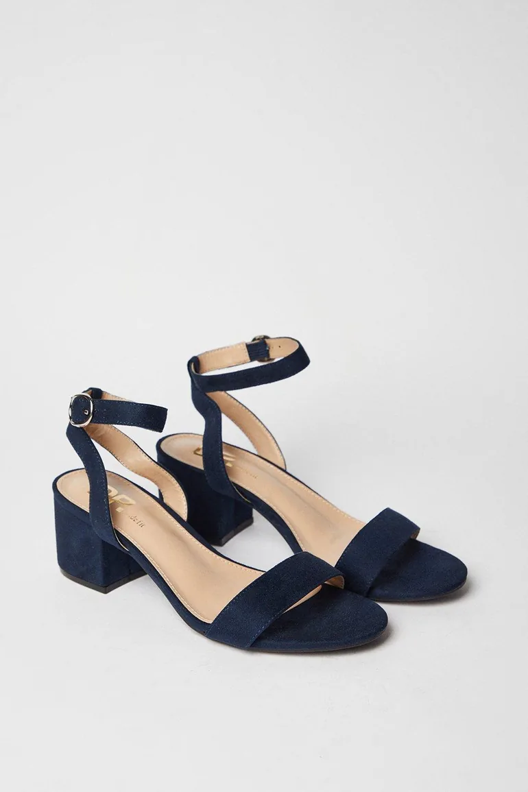 Wide Fit Tommi Barely There Mid Block Heel Sandals - 2