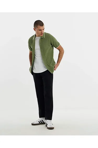 Straight Fit Linen Chino