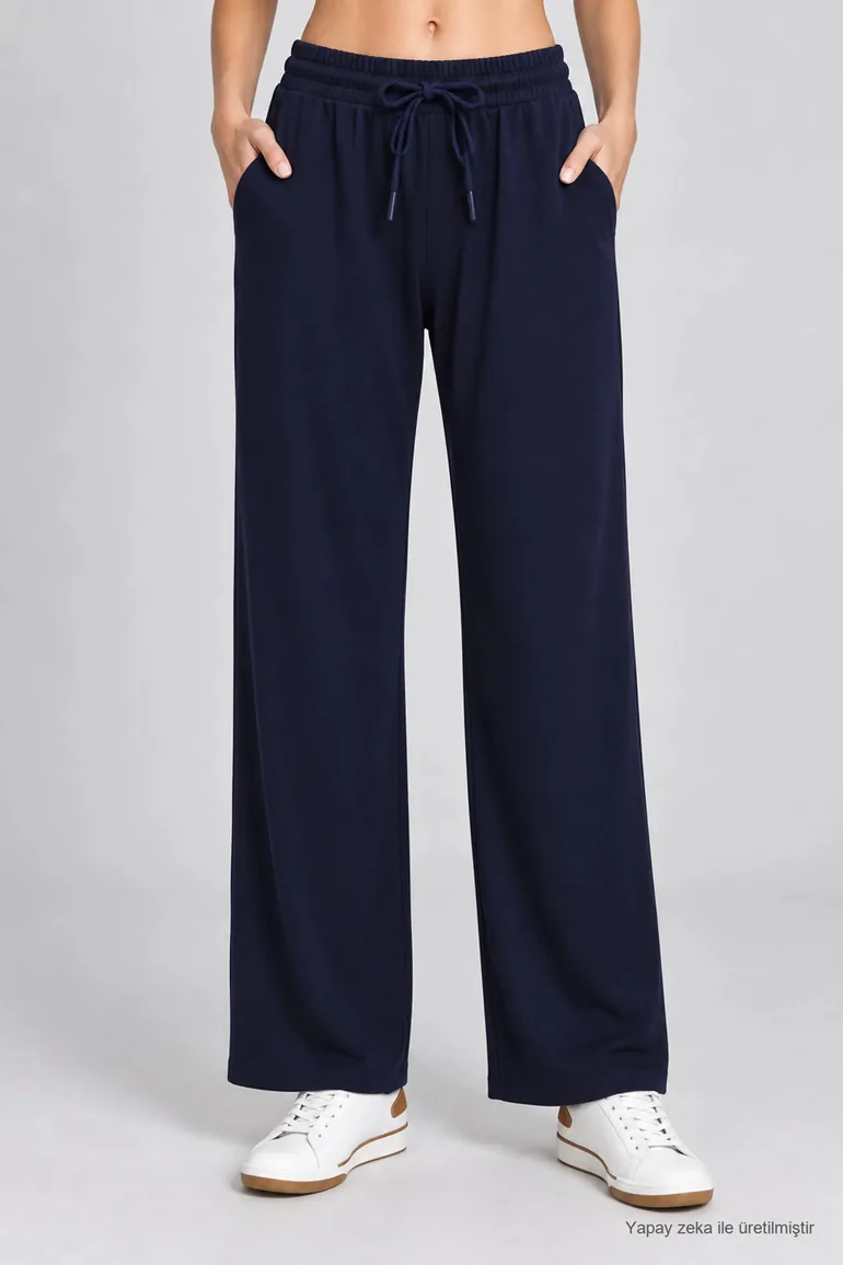 ISTANBUL Wide Leg Drawstring Waist Sweatpants - 3