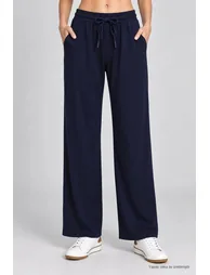 ISTANBUL Wide Leg Drawstring Waist Sweatpants - 3
