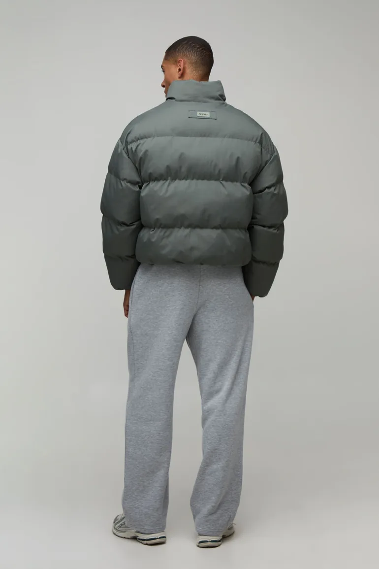 MAN Boxy Fit Essential Midweight Padded Funnel Neck Puffer Jacket - olive - 1