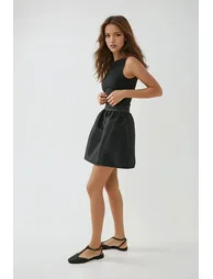 High Waist Balloon Mini Skirt