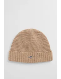 Unisex. Shield Wool Beanie Khaki Mel