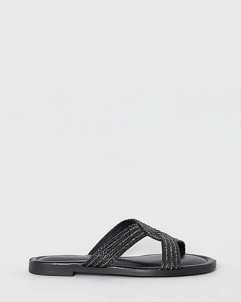 Woven Twist Flat Sandals Extra Wide - 2