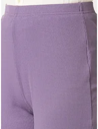 Rib Knit High-Rise Stretchy Slim Fit Treggings - 4