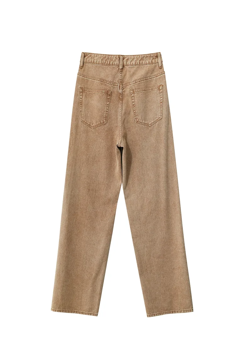 Distressed Washed Denim Long Pants - 5