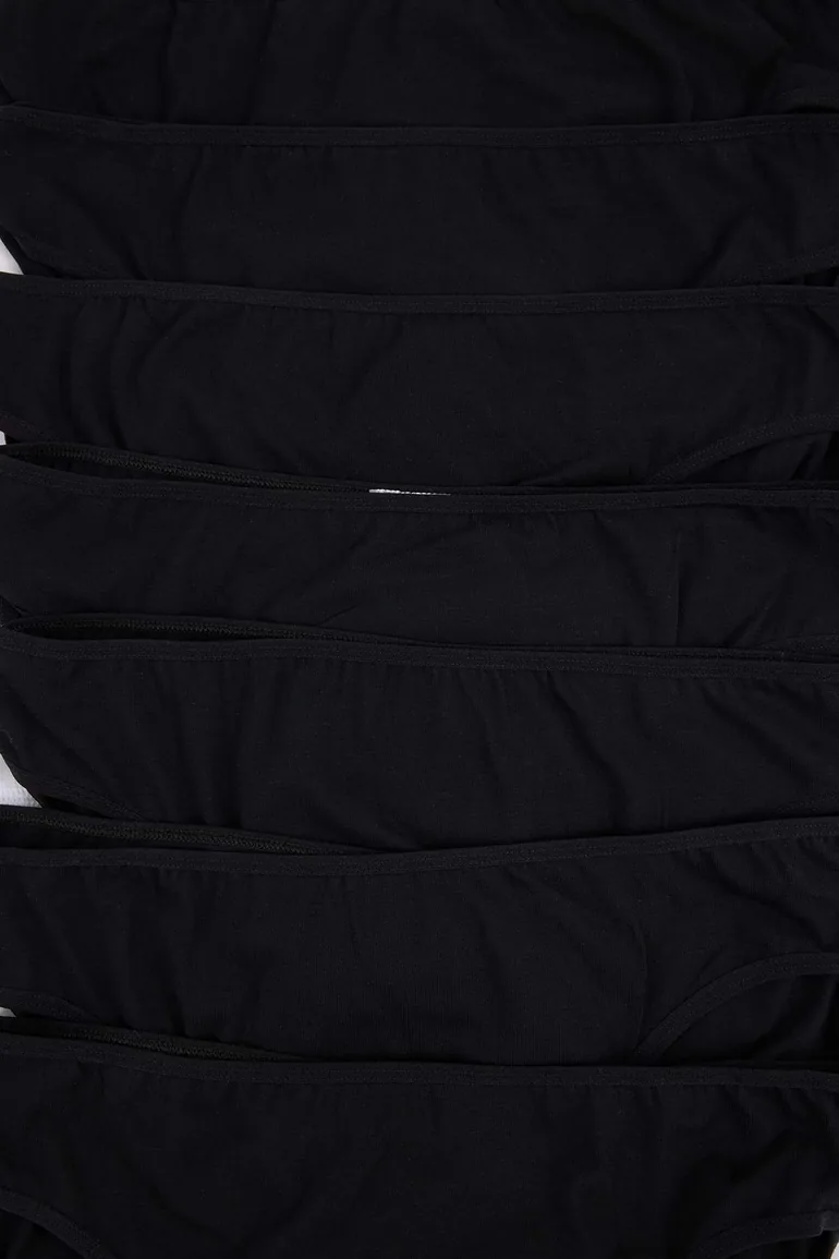 Black Regular Waist 7-Pack Classic Plus Size Panties - 4