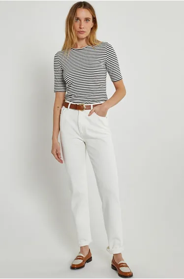 Regular Straight Jeans with High Waist