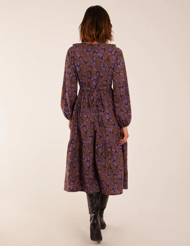 Ruffle Wrap Midi Dress - 5