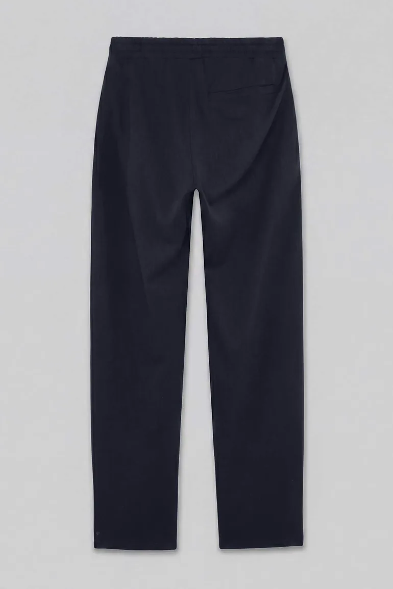 Navy Blue Linen Look 100% Cotton Regular Fit Shirt & Pants Set - 5