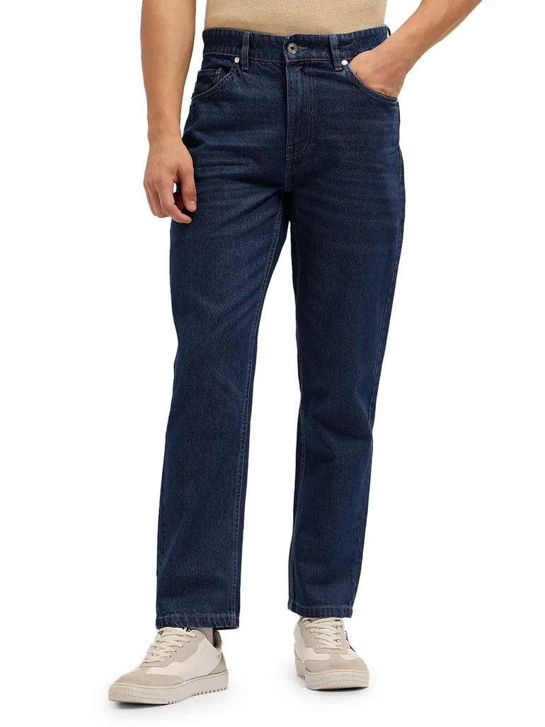 Men Mid Rise Cotton Straight Fit Jeans - 4