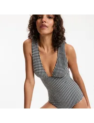 Johane Signature One-Piece Gingham Swimsuit - 1