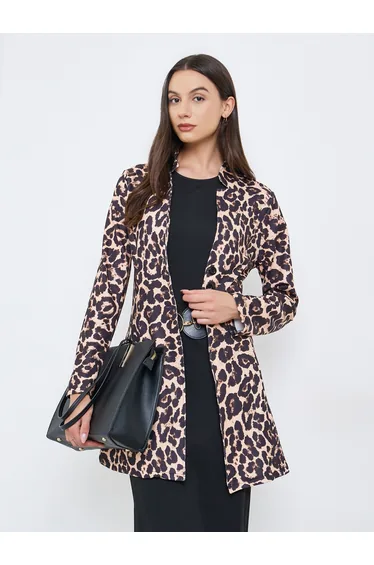 Leopard Print Longline Jacket