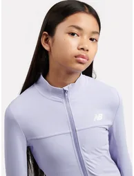 New Balance Girls Daybreak Performance Funnel Track Jacket in Blue - 3