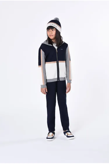 Girls Contrast Joggers in Navy