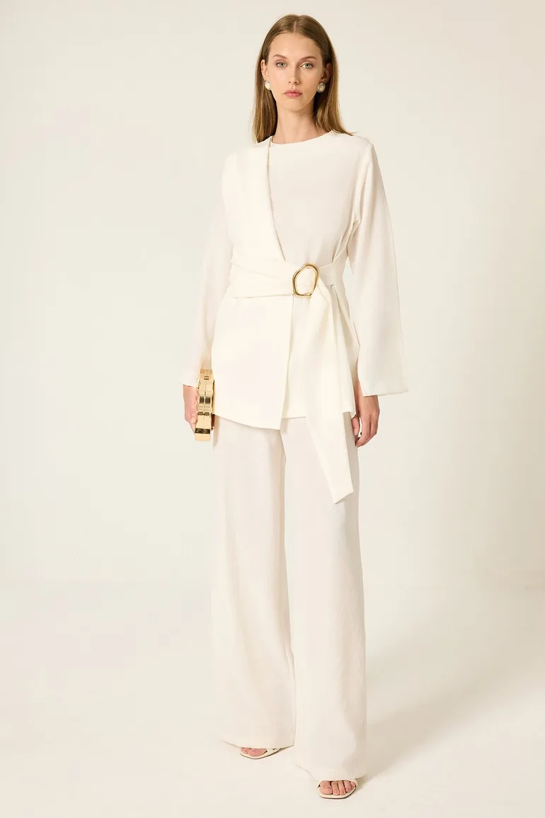 GOLD BUCKLE TUNIC AND TROUSER SET - 3