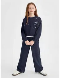 Girls' Sweatshirt and Wide Leg Pants Set
