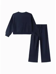 Girls' Sweatshirt and Wide Leg Pants Set - 4