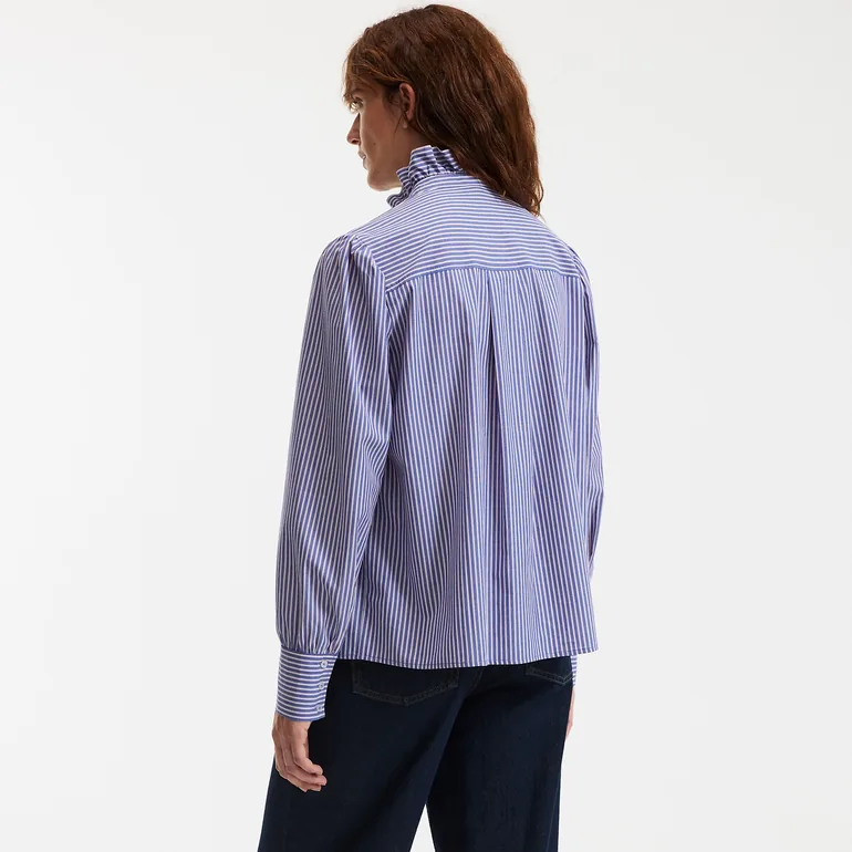 Signatures CharlÃ¨ne Striped Shirt with Victorian Collar - 4
