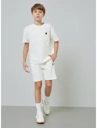 Teen Boys Textured Oversized T-Shirt and Shorts Set