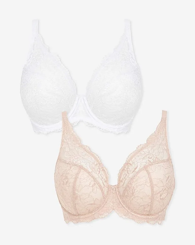 2 Pack Ella Wired Full Cup Bras - 2