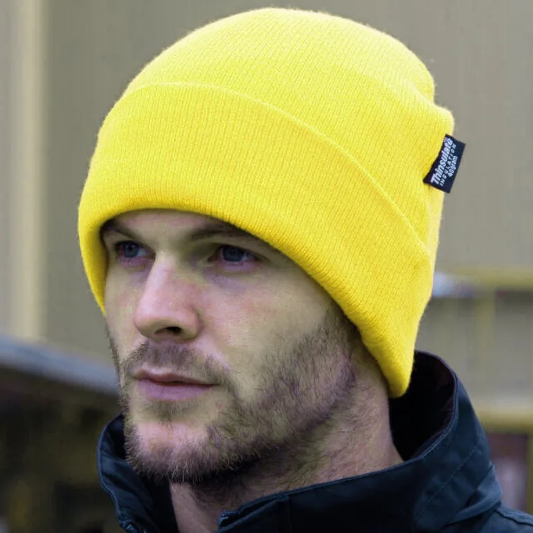 Result Woolly Thermal Ski/Winter Hat with 3M Thinsulate Insulation - Hi-Vis Yellow - 1