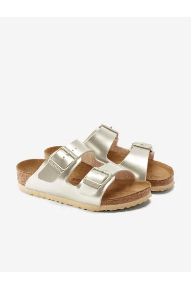 BIRKENSTOCK Girls Arizona Classic Metallic Sandals in Gold