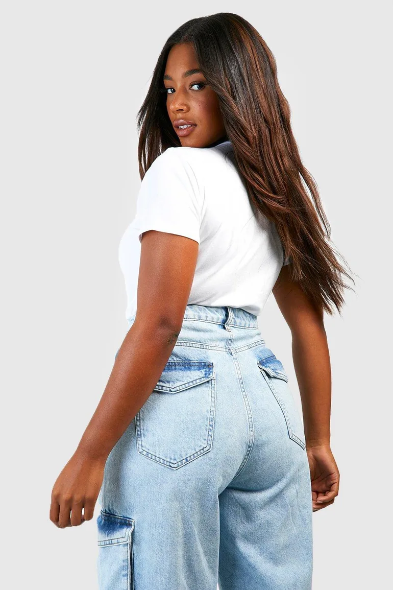 Plus Cotton Fitted T-shirt - white - 1