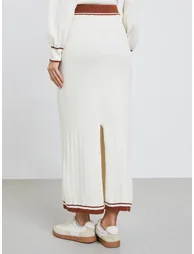 Off White A-Line Maxi Skirt - 3