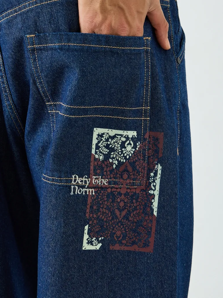 Men Mid-Rise Carpenter Baggy Jeans - 2