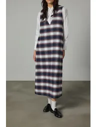 V-NECK CHECKED JERSEY - 2