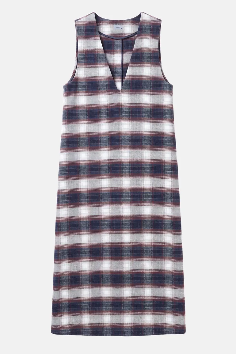 V-NECK CHECKED JERSEY - 5