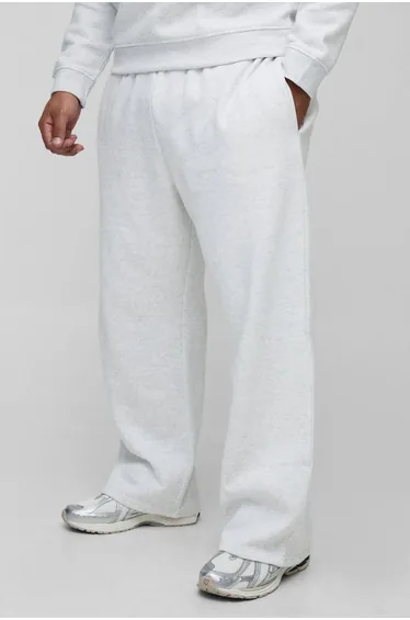 Plus Basic Straight Leg Joggers - grey marl