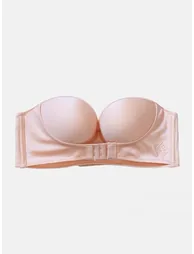 Padded Non-Wired Front Hook and Eye Underband Push Up Bra - 3