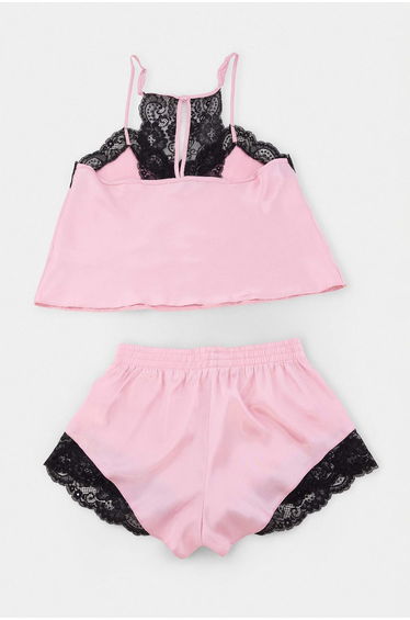 Powder Plain Satin Woven Pajama Set product thumbnail 4