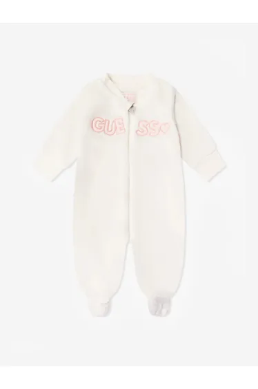 Guess Baby Girls Faux Fur Babygrow in Ivory
