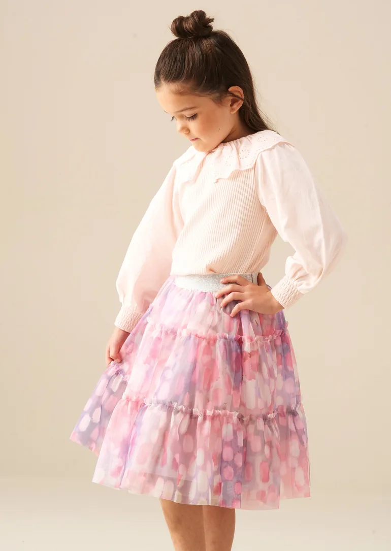 Cara Printed Mesh Skirt - Multi - 1