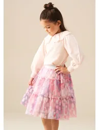 Cara Printed Mesh Skirt - Multi - 1