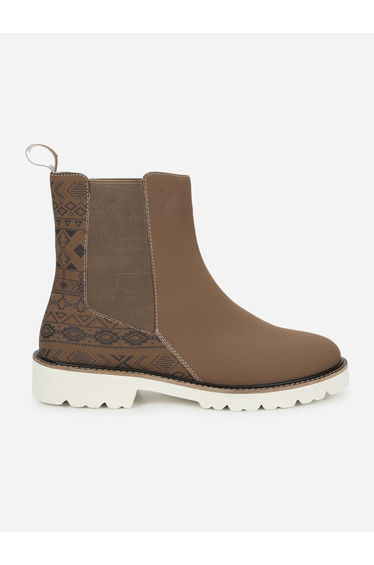 Brown Comfortable Lightweight Printed Boots