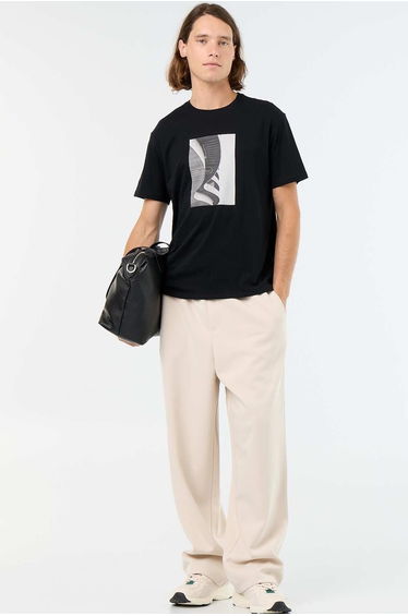 Short-sleeved graphic print T-shirt BLACK