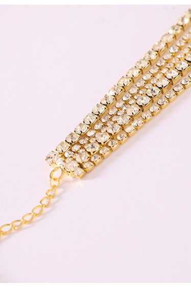 Dazzling Multi-Row Rhinestone Choker Necklace for Formal Banquet & Birthday Dinner