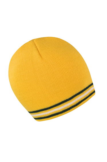 Result Unisex Winter Essentials National Beanie Hat - Gold /Green /White